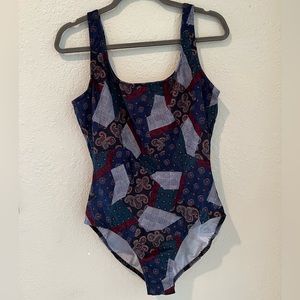 VTG patchwork women’s one piece bathing suit | SIZE 18